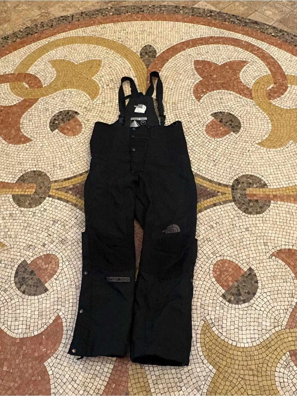 Vintage The North Face Men Black Steep Tech Ski Bib by Scot Schmidt Size Large